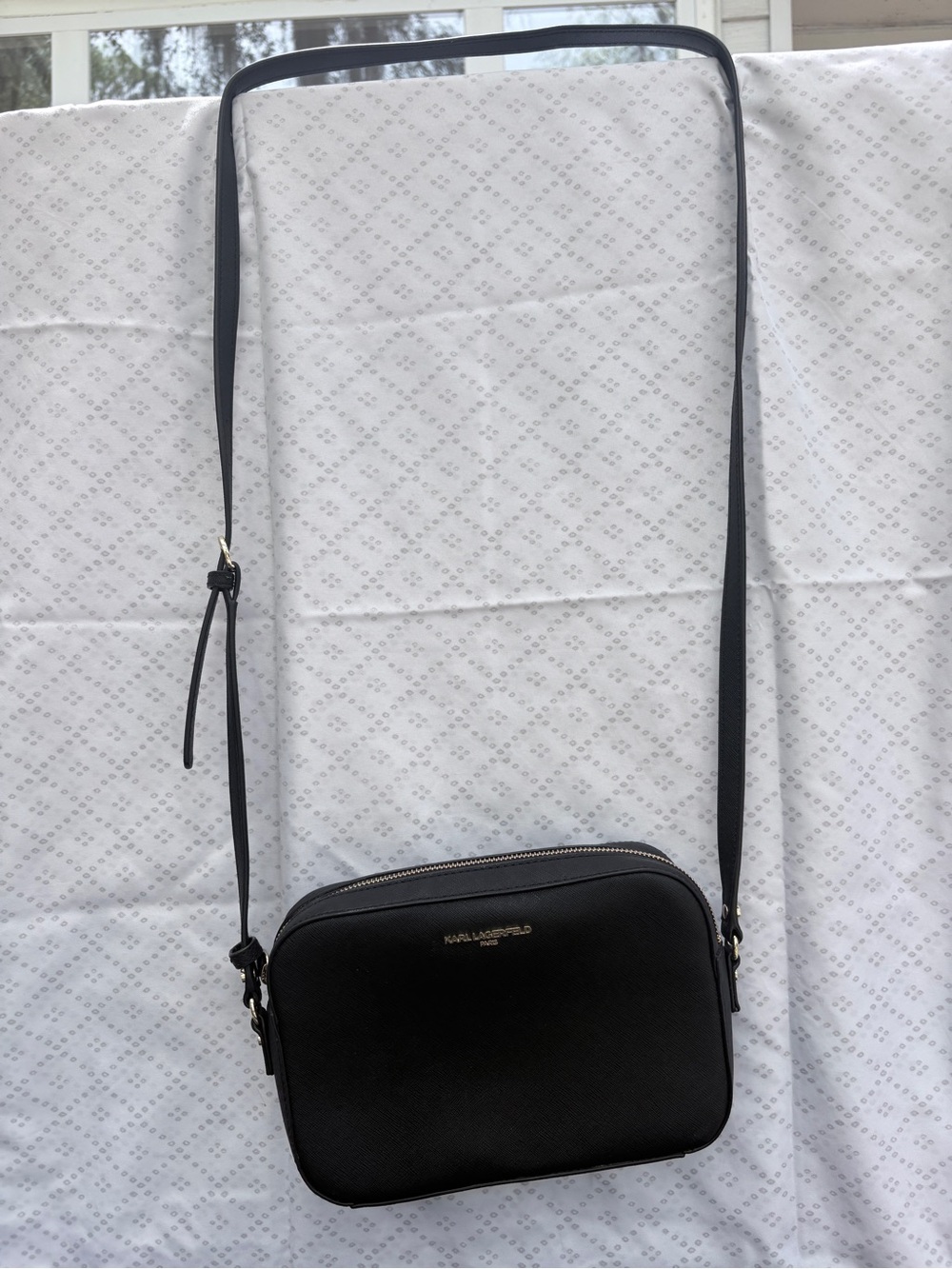 Karl Lagerfeld Black Leather Crossbody Bag